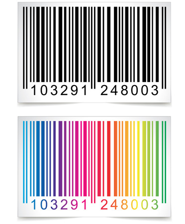 Illustration of colorful barcode on white backgroundのイラスト素材