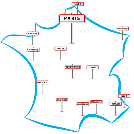 French citiesのイラスト素材