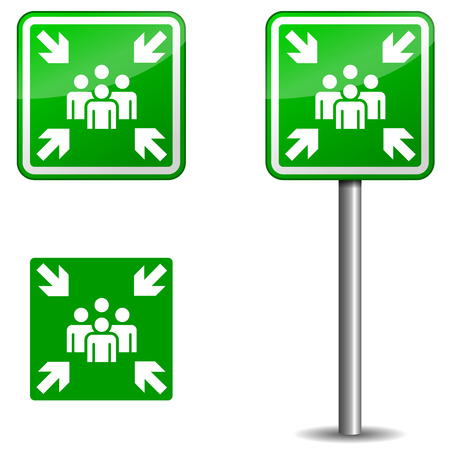 Illustration of signboard for Assembly pointのイラスト素材