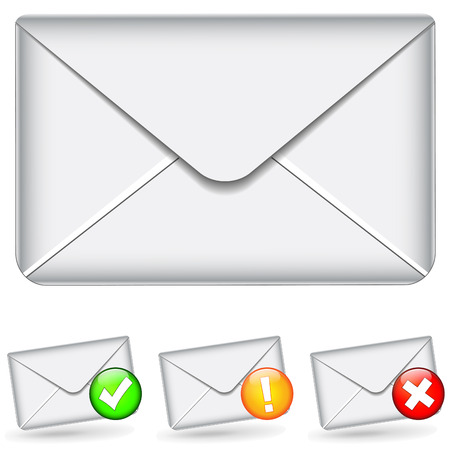 vector illustration of email icons set on white backgroundのイラスト素材