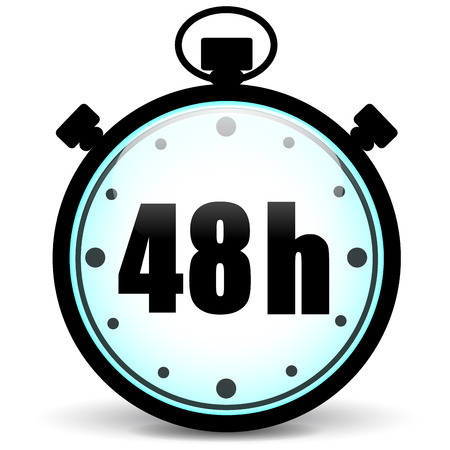 vector illustration of 48h stopwatch icon on white backgroundのイラスト素材