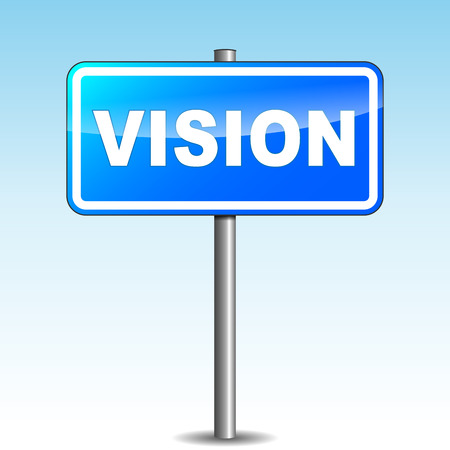 Vector illustration of vision signpost on sky backgroundのイラスト素材