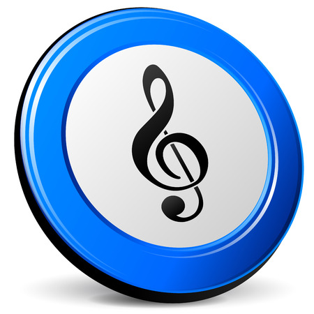 Vector illustration of music 3d icon on white backgroundのイラスト素材