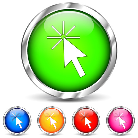 Vector illustration of pointer icons on white backgroundのイラスト素材