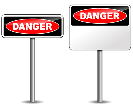 vector illustration of danger signpost on white backgroundのイラスト素材