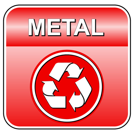 Vector illustration of metal recycle icon on white backgroundのイラスト素材