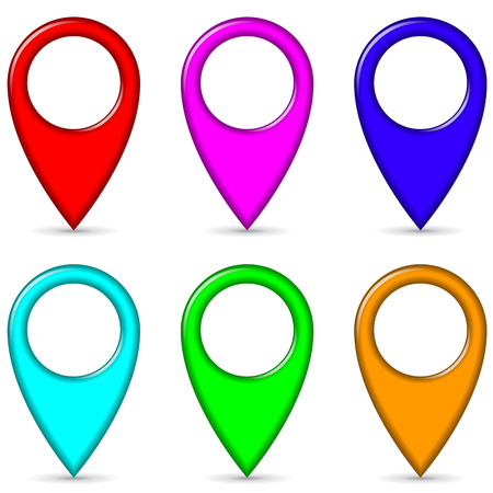 Vector illustration of pins set on white backgroundのイラスト素材