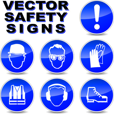 illustration of safety signs on white backgroundのイラスト素材