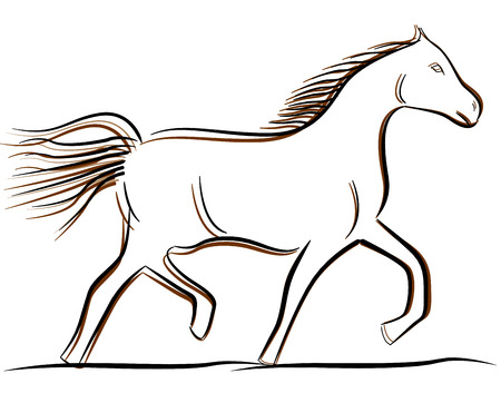 Vector illustration of horse drawing on white backgroundのイラスト素材