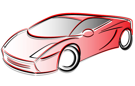 Vector illustration of prototype car drawing conceptのイラスト素材