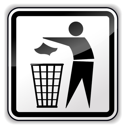 Vector illustration of trash icon on white backgroundのイラスト素材