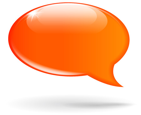 Vector illustration of orange speech bubble blank on white backgroundのイラスト素材