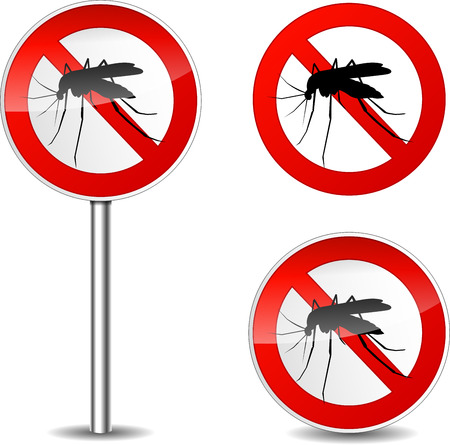 Vector illustration of mosquito sign on white backgroundのイラスト素材