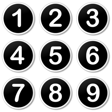 Vector illustration of numbering icons on white backgroundのイラスト素材