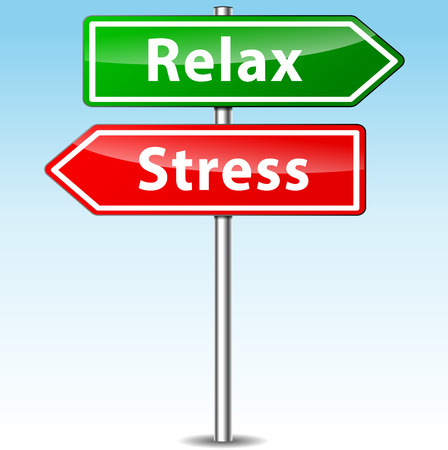 Vector illustration of stress and relax directional signのイラスト素材