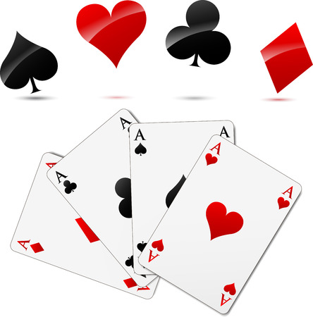Vector illustration of casino cards elements set conceptのイラスト素材