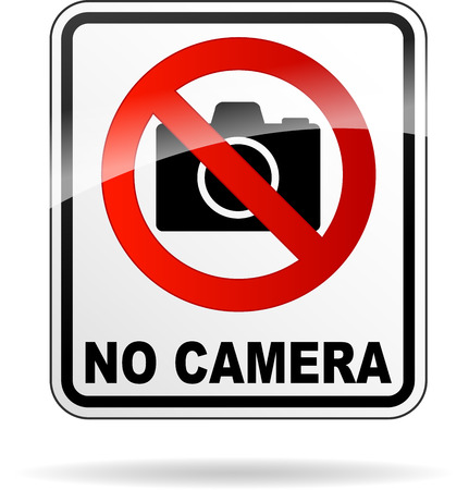 Vector illustration of no camera sign on white backgroundのイラスト素材