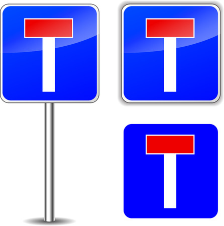 Vector illustration of no exit road sign on white backgroundのイラスト素材