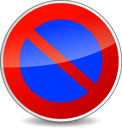 Vector illustration of round do not park sign on white backgroundのイラスト素材