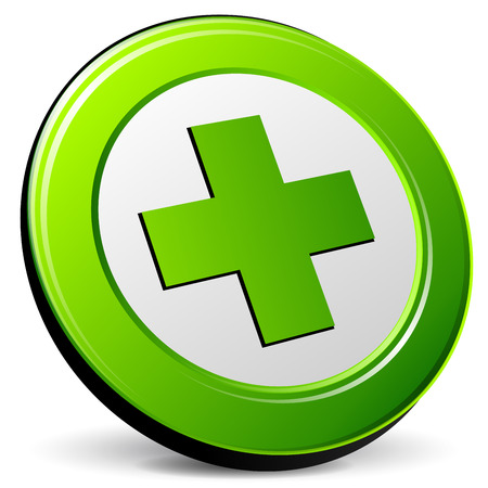 Illustration of green cross icon on white backgroundのイラスト素材