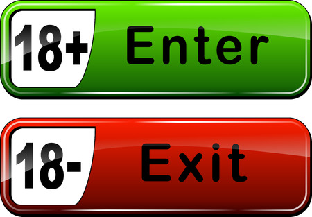 Illustration of enter and exit web buttonsのイラスト素材
