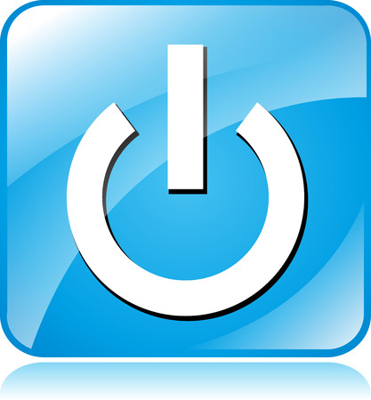 Illustration of blue square design icon for powerのイラスト素材