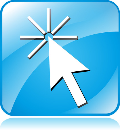 Illustration of blue square design icon for clickのイラスト素材