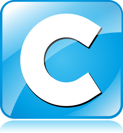 Illustration of blue square design icon for copyrightのイラスト素材