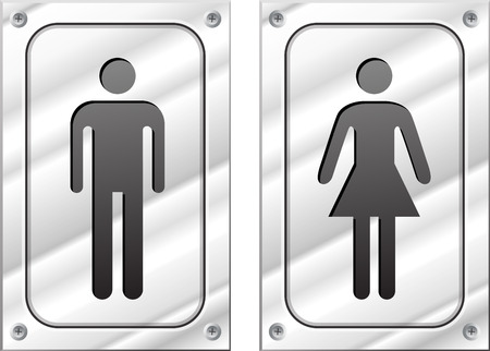 illustration of male and female metal signsのイラスト素材