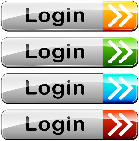 illustration of four login web buttons on white backgroundのイラスト素材
