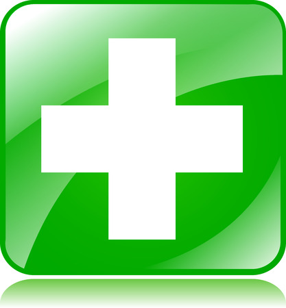 illustration of green square icon for crossのイラスト素材