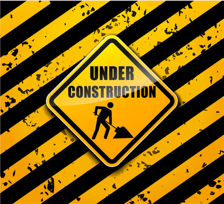 illustration of under construction sign background conceptのイラスト素材