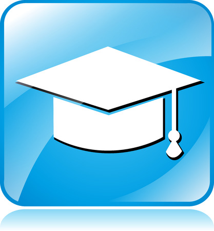 illustration of blue square icon for educationのイラスト素材