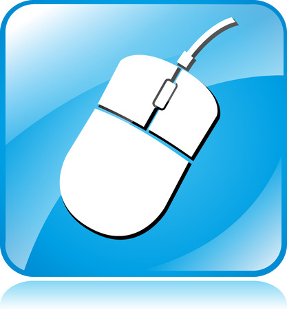 illustration of blue square icon for mouseのイラスト素材