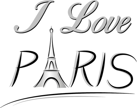 illustration of love paris with eiffel towerのイラスト素材