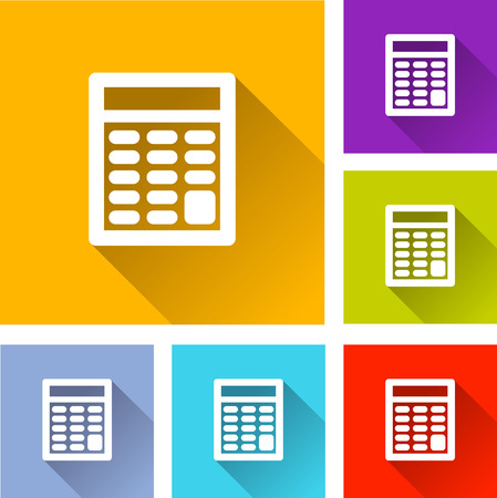 illustration of flat design set icons for calculatorのイラスト素材