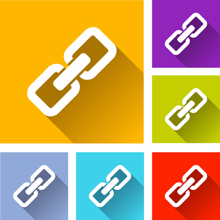 illustration of flat design set icons for linkのイラスト素材