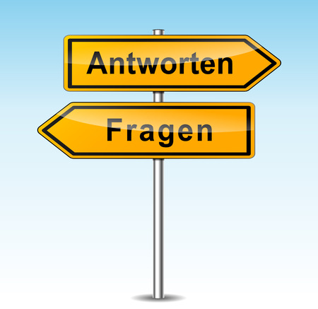 illustration of reply and ask signs (german translation)のイラスト素材