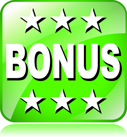 illustration of green bonus icon on white backgroundのイラスト素材