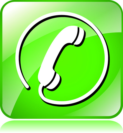 illustration of green phone icon on white backgroundのイラスト素材