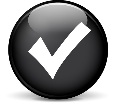 Illustration of check mark modern design black sphere iconのイラスト素材