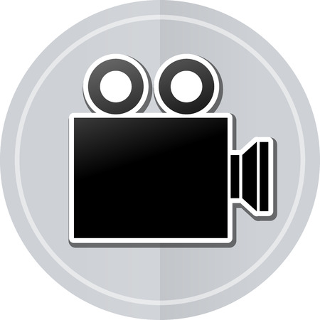 Illustration of cinema sticker icon simple designのイラスト素材