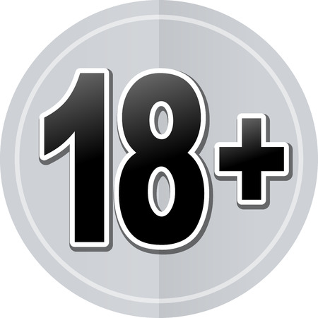 Illustration of eighteen sticker icon simple designのイラスト素材