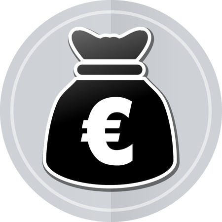 Illustration of euros bag sticker icon simple designのイラスト素材