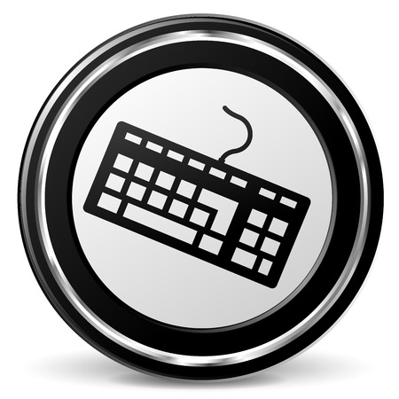 illustration of keyboard black and silver iconのイラスト素材