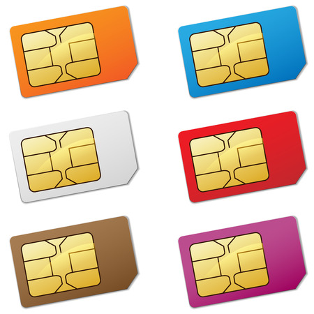 Illustration of micro ship cards on white backgroundのイラスト素材