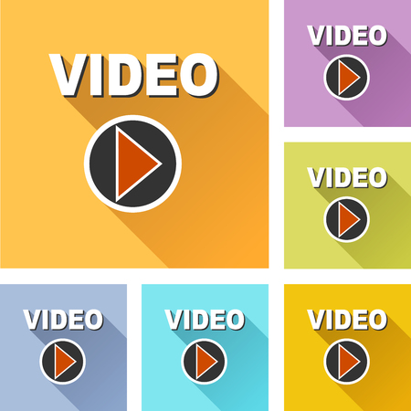Illustration of video colorful design set iconsのイラスト素材