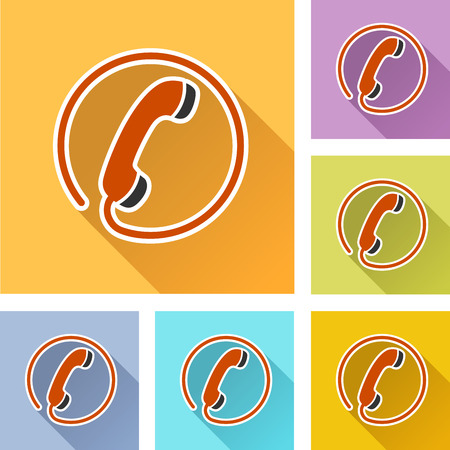 Illustration of phone colorful design set iconsのイラスト素材