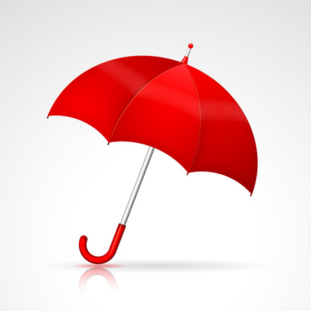 Illustration of red umbrella on white backgroundのイラスト素材