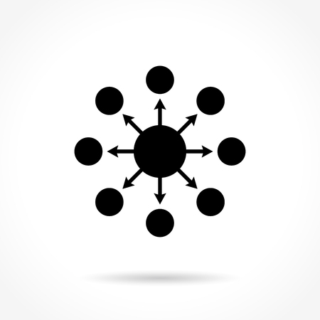 Illustration of network icon on white backgroundのイラスト素材